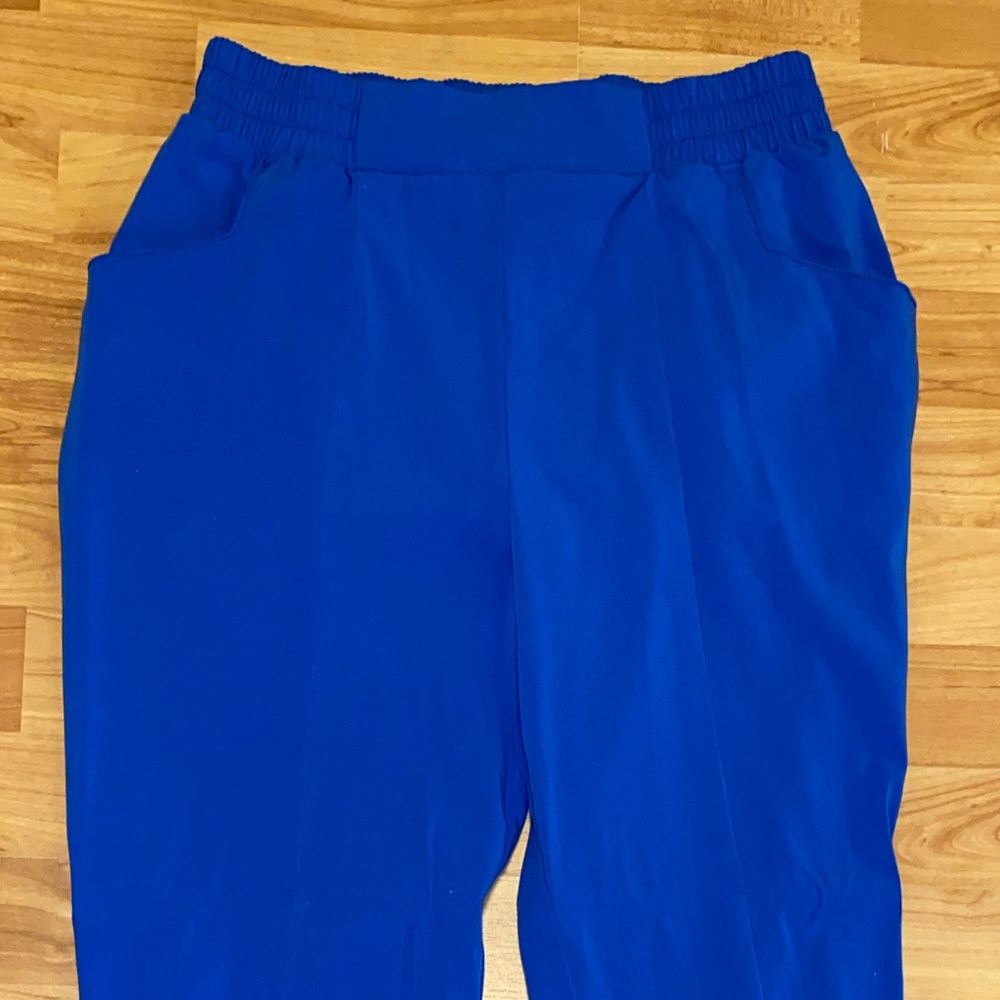 Jaanuu women’s scrub pants small royal blue